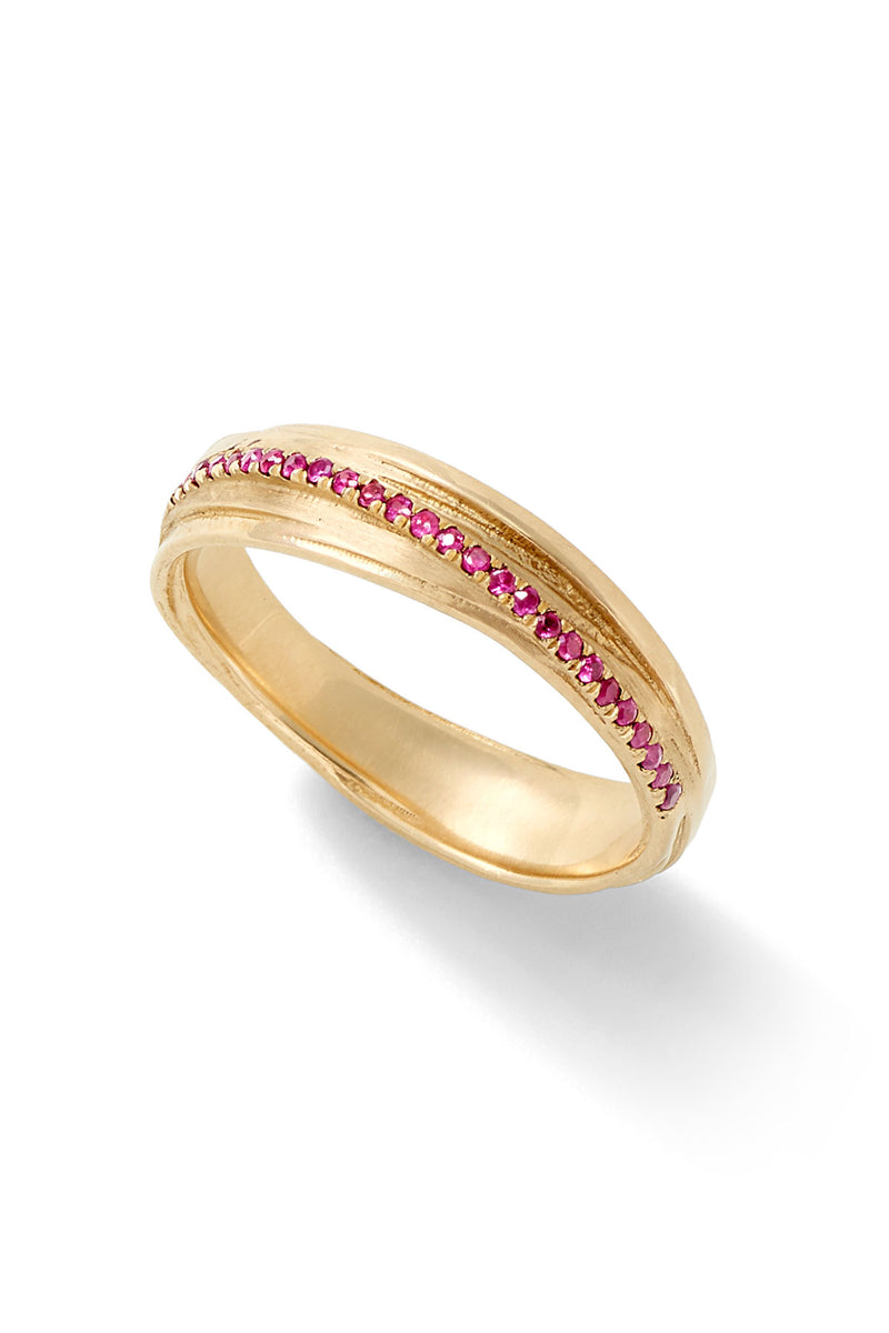 Small Ruby Fettuccine Ring - In Stock