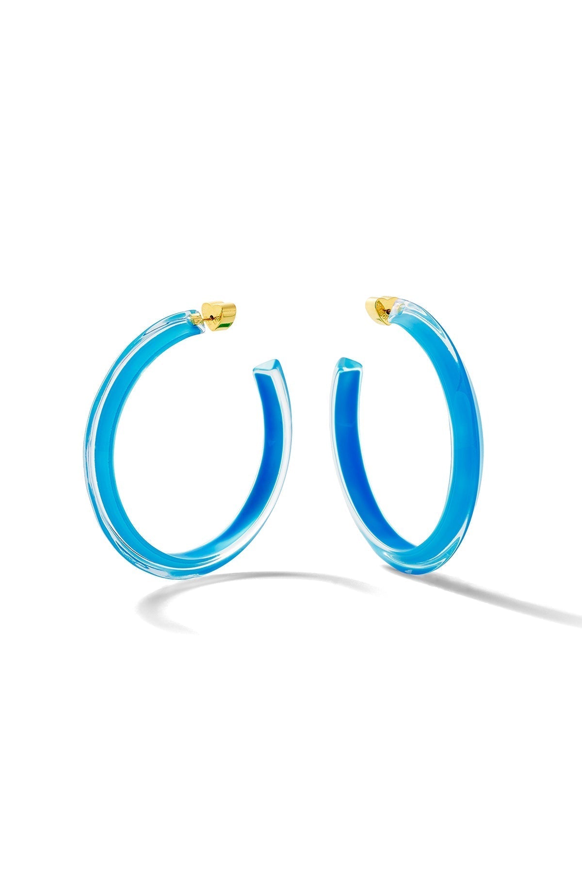 Medium Lucite Jelly Hoop™ Earrings in Neon Blue