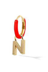 Letter Enamel Huggie - Rouge Tomate