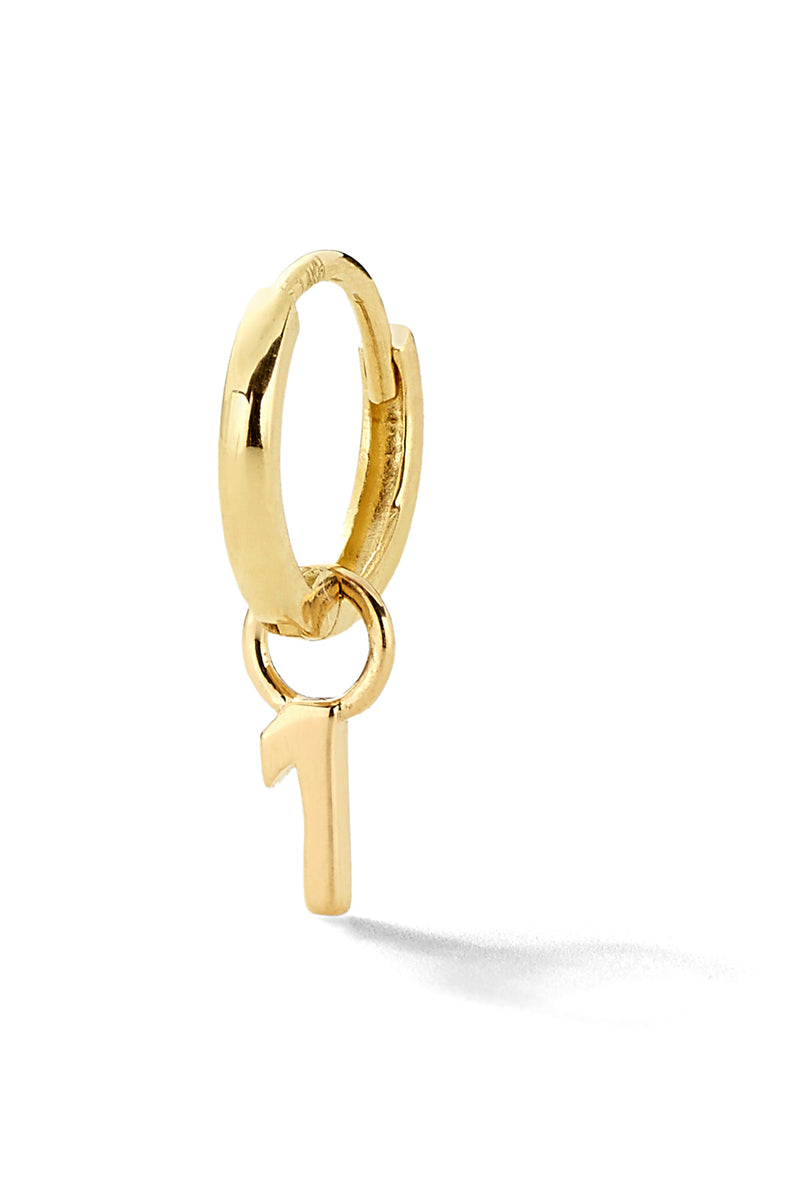 Number Gold Huggie