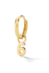 Number Gold Huggie