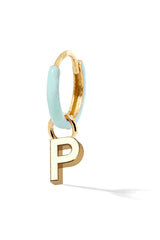 Letter Enamel Huggie - Vert Clair