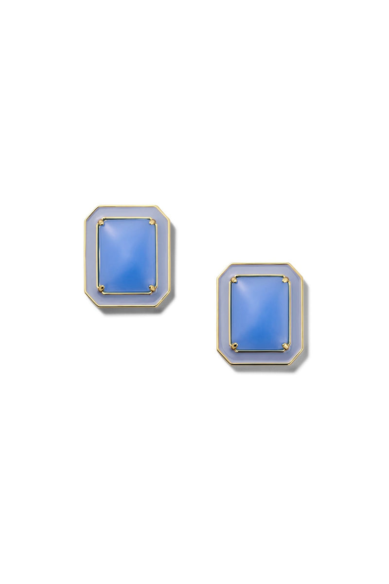 Rectangle Jelly Button Stud Earrings