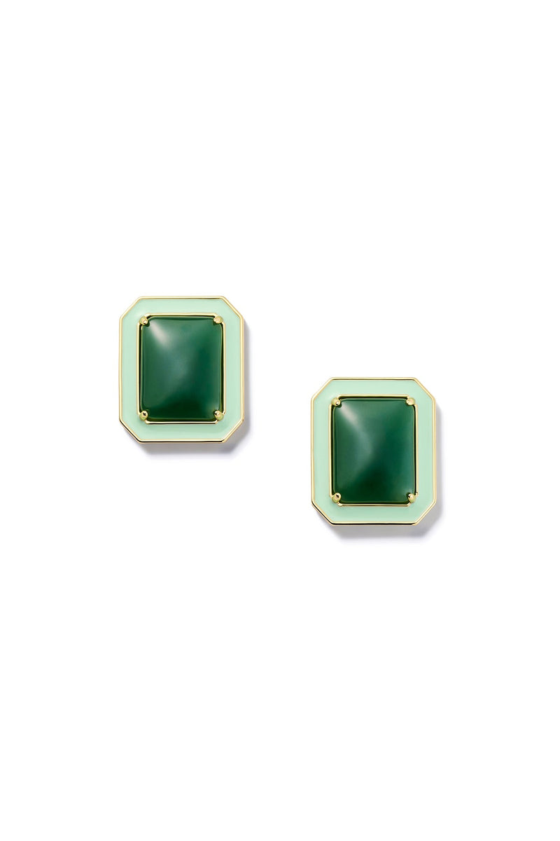 Rectangle Jelly Button Stud Earrings