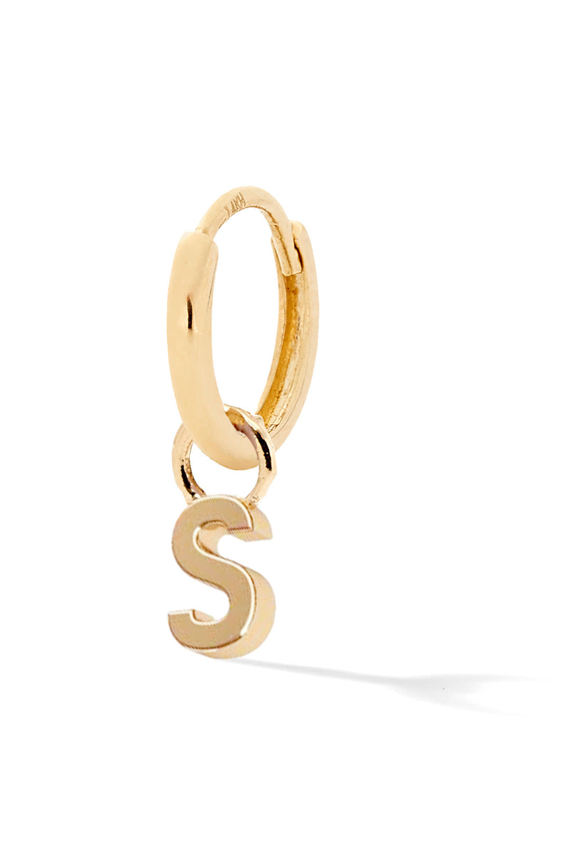 Letter Gold Huggie - In Stock
