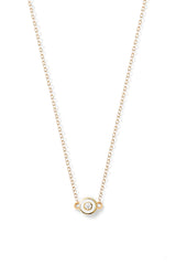 Diamond Enamel Bezel Necklace