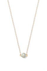 Diamond Enamel Bezel Necklace