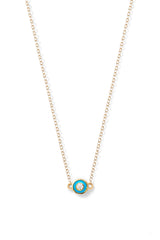 Diamond Enamel Bezel Necklace