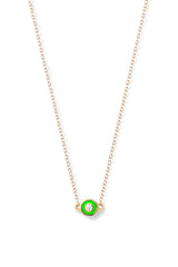 Diamond Enamel Bezel Necklace