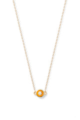 Diamond Enamel Bezel Necklace
