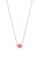 Diamond Enamel Bezel Necklace