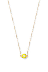 Diamond Enamel Bezel Necklace