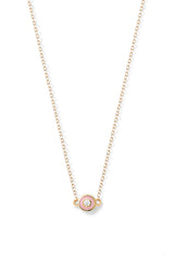 Diamond Enamel Bezel Necklace