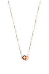 Diamond Enamel Bezel Necklace