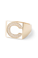 SuperLou Diamond Letter Ring