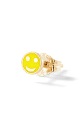 Tiny Happy Face Stud - In Stock