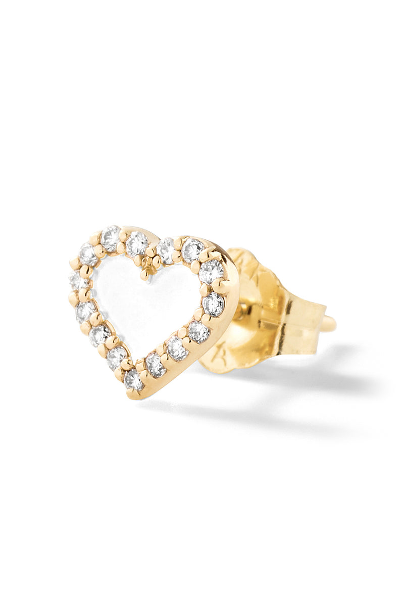 Heart Diamond Stud - In Stock