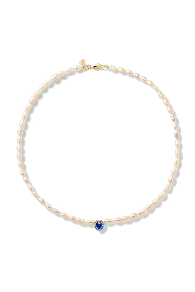 Pearl Streamer Heart Necklace - In Stock