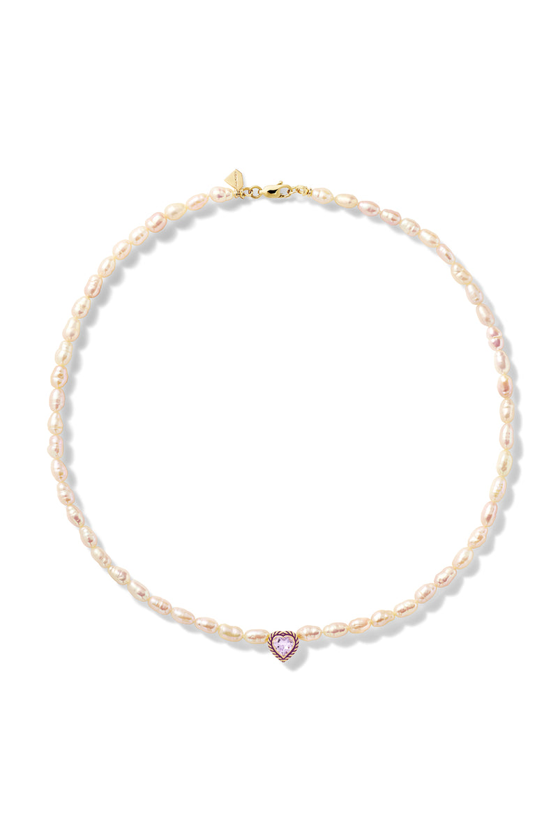 Pearl Streamer Heart Necklace