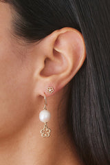 Flower Streamer Pearl Drop Earring - In Stock