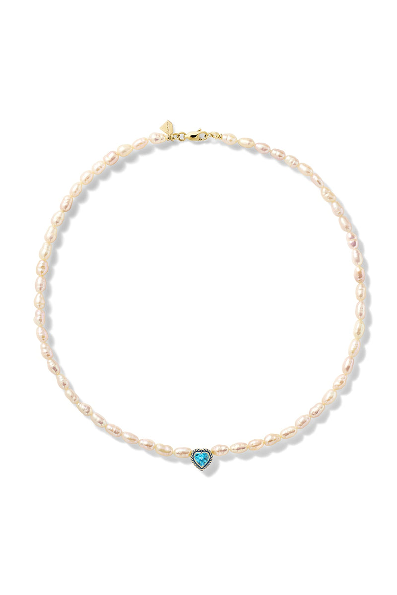 Pearl Streamer Heart Necklace - In Stock