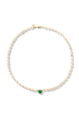 Pearl Streamer Heart Necklace - In Stock