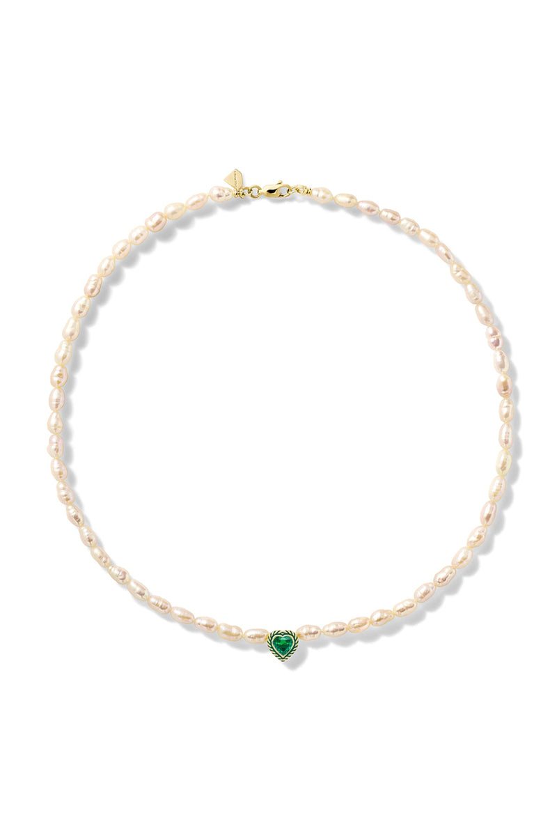 Pearl Streamer Heart Necklace - In Stock