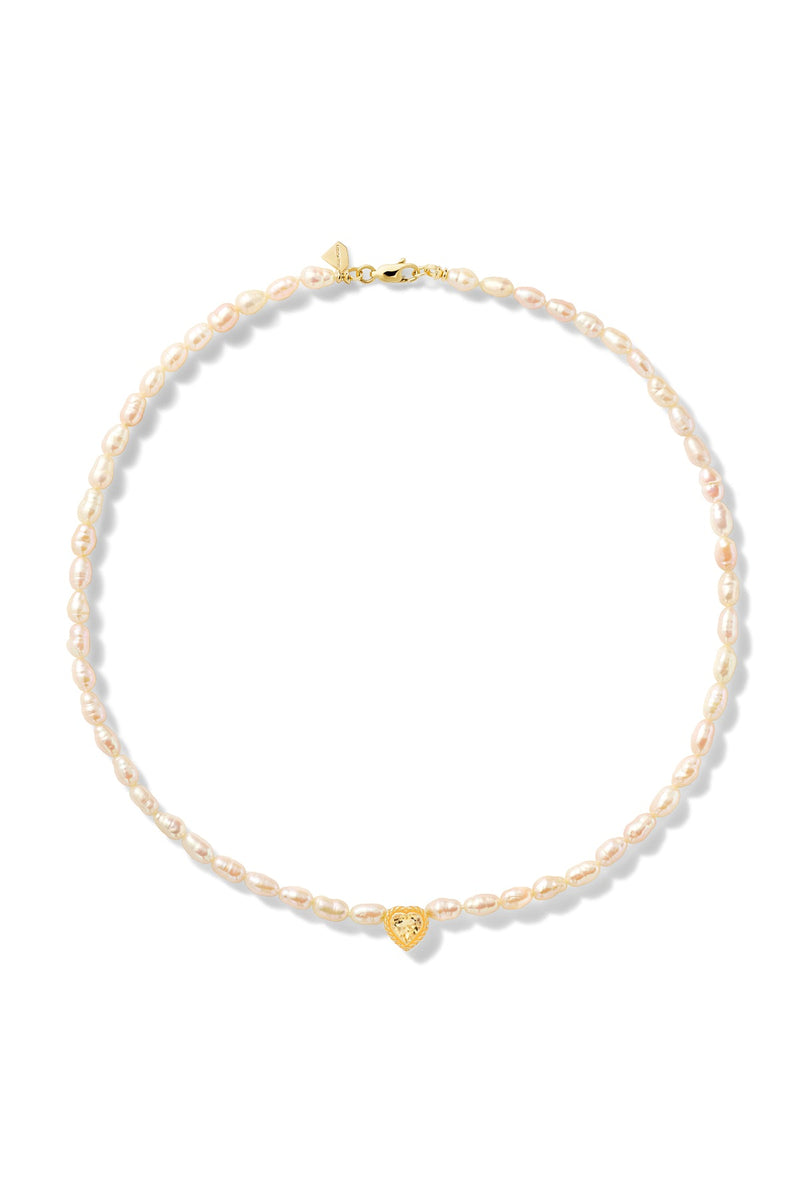 Pearl Streamer Heart Necklace - In Stock